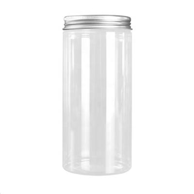 China Disposable Clear Customizable PET Nuts Disposable Plastic Bottle With Aluminum Lid for sale