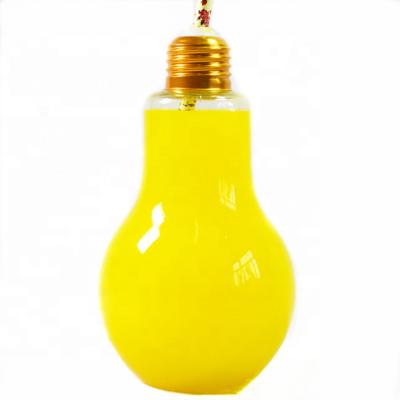 China Clear 500ML Disposable Bulb Shape PET Disposable Juice Milk Water Bottle Plastic Bottle With Screw Top for sale