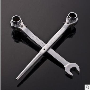 China KM Titanium Scaffold Ratchet Wrench Tool Ratcheting Socket Wrenches 19mm/22mm Black for sale