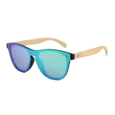 China Fashion sunglasses prepare wooden bamboo sunglasses 2019 common outdoor one-piece lens sunglasses for sale