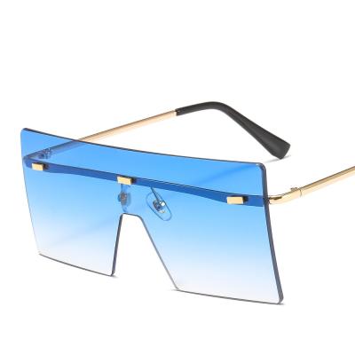 China Fashion Sunglasses Fashion Oversized Frame Sunglasses Frameless Eyewear Custom Engraved Sunglasses for sale