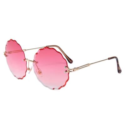 China German Fashion Sunglasses Small Round Pink Ladies Rimless Sunglasses No Brand for sale