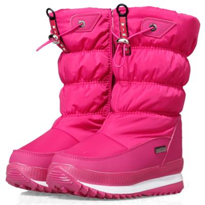 China Fashionable white and pink good quality breathable winter boots snow boots for girls winter ice boots anti-slip for sale