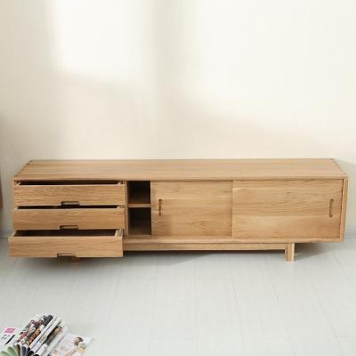 China Classic Style Solid Wood Sliding Door TV Solid Wood Bench With Drawers TV Stand for sale