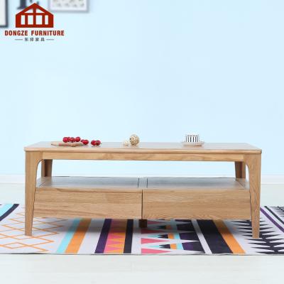 China Peninsular Solid Oak Wood Solid Wood Tea Coffee Table For Living Room Furniture Design for sale