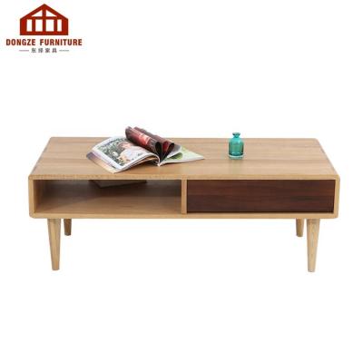 China Peninsula Modern Living Room Solid Wood Solid Wood With Drawer Coffee Center Table for sale