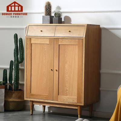 China Easy Assemble Universal Living Room Shoe Cabinet Solid Wood Belt Shoe Cabinet for sale