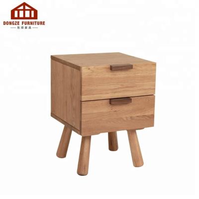 China Simple Wooden Cabinet Solid Wood Nightstand Cabinet With 2 Drawers for sale