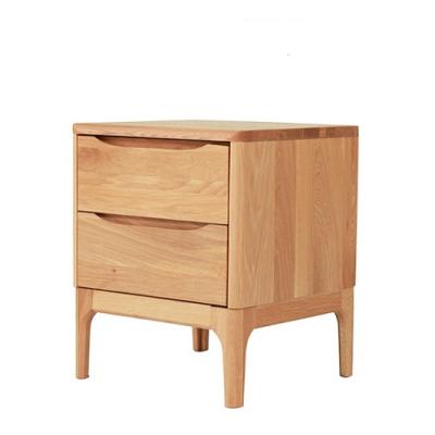 China Nordic style double layer locker solid wood small bedside table beautiful for sale