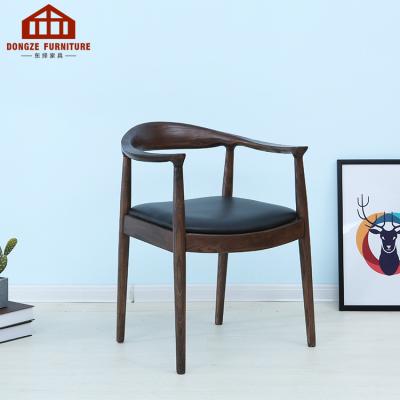 China Modern Kennedy Armchair With Pu For Solid Wood Dining Room Cafe for sale