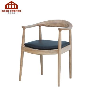 China Factory Directly Supply Contemporary Style Nordic Solid Wood Wooden Chair Solid Wood Leather Dining Chair for sale