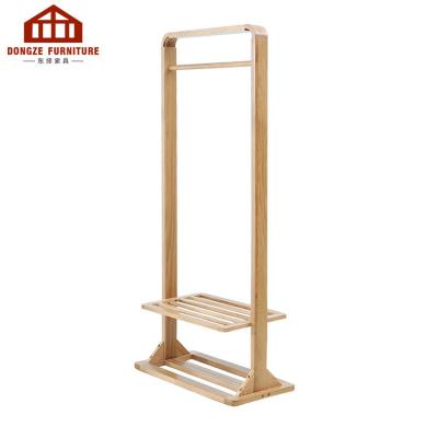 China Modern Bedroom Open Wooden Adjustable Clothes Drying Rack Hanger for sale