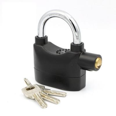 China Waterproof Bike Siren 110 DB 3 Alarm Keys Quality Alarm Black Bicycle Siren Alarm Padlock Heavy Duty Black for sale