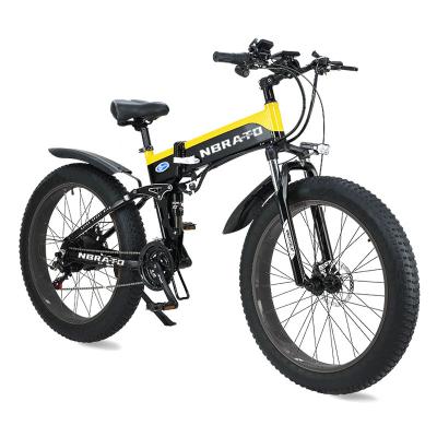 China 1000W 48V lithium battery ebike adult 26*4.0 foldable hot selling fat tire bicycles electric mountainbikes for sale