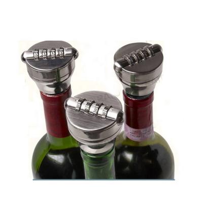 China Wholesale 4 Digit Wine Bottle Stopper Liquor Bottle Zinc Alloy Combination Lock for sale