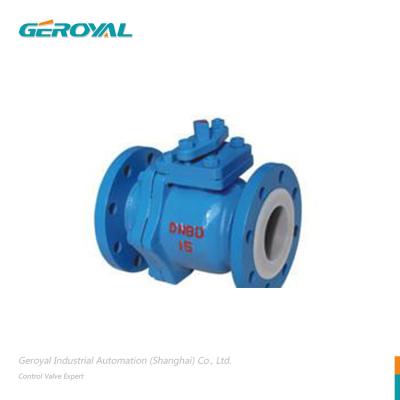 China Industrial WCB, CF8, CF8M, CF3, CF3M Manual soft-seal polytef jacketed corrosion resistant flange ball valve for sale