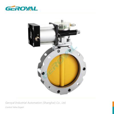 China BLD641 Powder Alloy PN0.6 1.0 Dust 1.6MPa Cement Industrial Aluminum Pneumatic Butterfly Valve For Powder Granular Material for sale