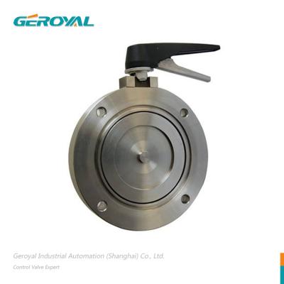 China Industrial carbon steel or stainless steel NBR fluororubber manual high vacuum butterfly valve for sale