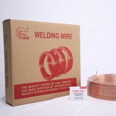 China Carbon Steel TIANJIN BRIDGE SAW Solid Wire GB T5293 SU26 THM-43A AWS A5.17 EM12 WELD WIRE for sale