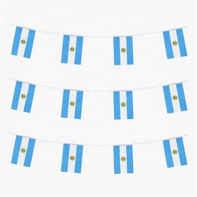 China 2022 Argentina Polyester Hanging Bunting Flag Line Argentinian Supporter Party String Flags for sale