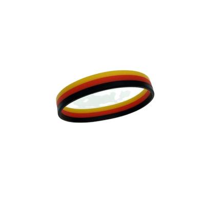 China 2022 3 Color Silicone Wristband Germany National Flag Silicone Rubber Wristband for sale