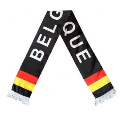 China Cheap Promotion Soccer Cup Belgium Fan Hot Sale Acrylic Woven Scarf for sale