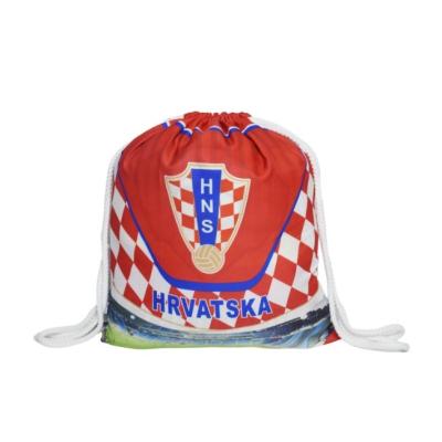 China 2022 Plush Croatia WC Fan Drawstring Bag Croatia Football Fans Backpack String Bag for sale