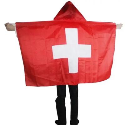 China Switzerland cape flag 2022 scroll with hood and sleeve swissh body flag for sale