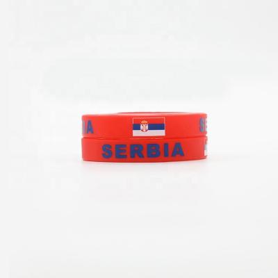 China 2022 Serbian sem color silicone wristband. Silicone Rubber Bracelet Defender Serbia for sale