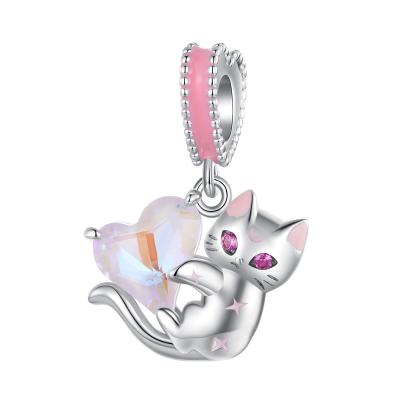 China FASHIONABLE 925 Sterling Silver Pendants Charms Lucky Cat Charms for DIY Bracelets Jewelry Making for sale