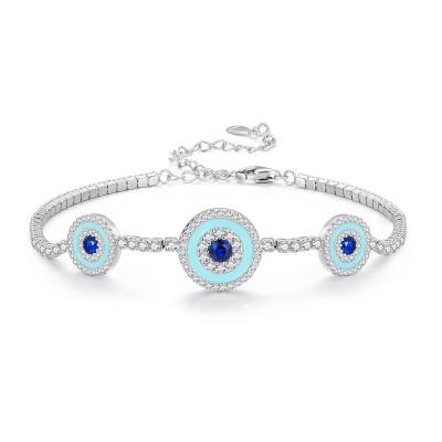 China High Quality Religious Evil Eye Bracelet Evil Eye Jewelry 925 Sterling Silver Personalized Women Devil Blue Eye Bracelets for sale