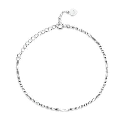 China TRENDY Minimalist Bangle 925 Silver Fashion Grain Hand Chain Link Bracelet For Women Ladies Minimal Jewelry Bangle for sale