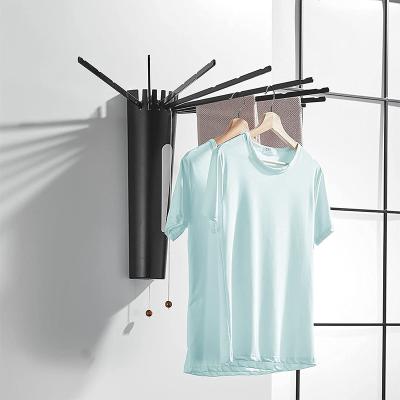 China Modern Clothes Drying Rack Wall Mounted Foldable Laundry Organization Rack Drying Hanger for sale