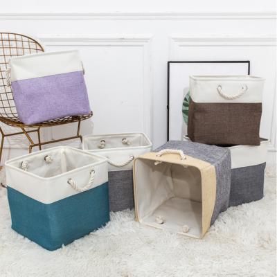 China Customized Universal Large Size Canvas Folding Cube Folding Storage Bins for sale