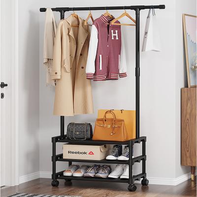 China Modern Heavy Duty Clothes Rack Space Saving Portable Garment Rack with 3 Tier Shelves for sale