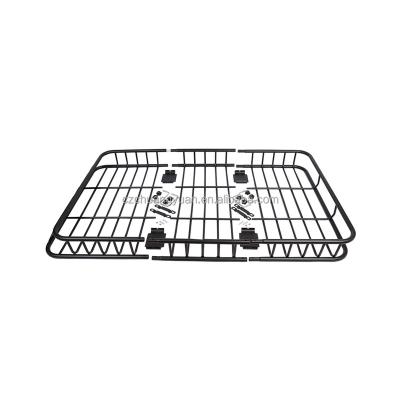 China Changeable Custom Factory Direct Cheap Price Cargo Basket Roof Rack Black Steel Square Adjustable Roof Rack Basket for sale