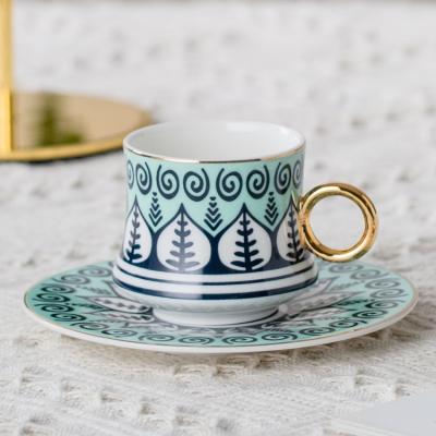 China QYD Chaozhou 85CC New OEM Turkish Coffee Set Viable Manufacturing Customized Bone China Ceramic Bone China 6 Cups and Saucers for sale