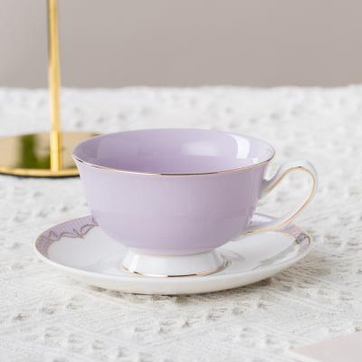 China Factory Wholesale New Viable Colored Clay Customized Bone Tea Cups Cheap Ceramic Cup And Saucer for sale