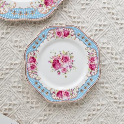 China Sustainable Style Royal Home Used Dinner To Mind Plate Cheap Porcelain Custom Printing Plates for sale