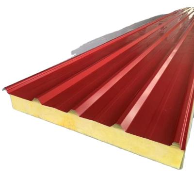 China Proud And Water Proof Foam Core Sandwich Roof Panel Price 100mm Light Weight Glass Wool Color Steel for sale