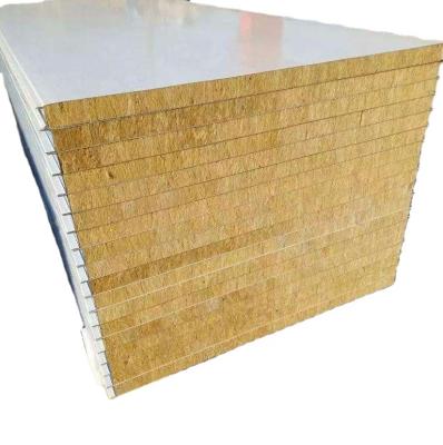 China Proud and Waterproof Easy to Install Rock Wool Sandwich Panel Wall Panel Sandwich Panel for Prefab Houses for sale