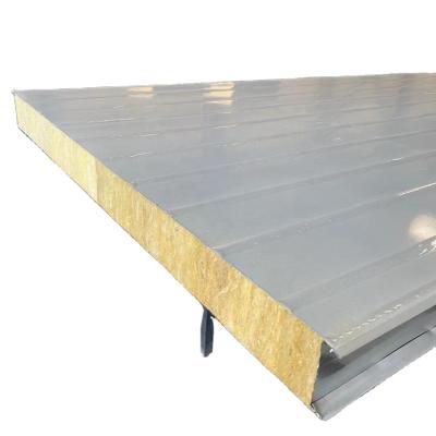 China Proud and Waterproof Easy to Install Rock Wool Easy Installation Time Proof Wall Sandwich Panel Price for sale