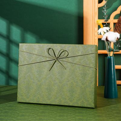 China Recyclable Custom Printing Luxury Hard Rigid Cardboard Box With Ribbon Rope Gift Sleeve Box Packaging for sale