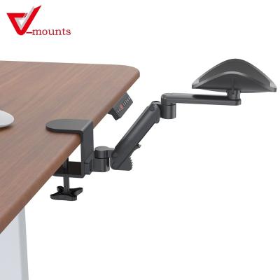 China Modern V-Mounts Aluminum Desk Clamp Arm Elbow Support Computer Table Arm Rest VM-EH01 for sale