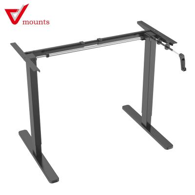 China Classic Retractable Frame Match Table V-Frames Various Desk Heights Adjustable Stand Up Desk With Non-slip Foot Pad for sale