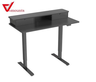 China Mordern V-frame double drawer office furniture lift table office computer desk with memory height knob for sale