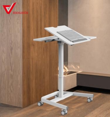 China Ergonomic Angle Adjustable (Height) V-Frame Adjustable Foldable Office Mobile Desk With Cup Holder VM-FDS107F for sale