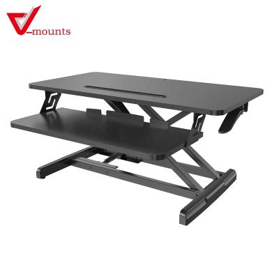 China (Height)Adjustable V-Mounts Office Furniture Ergonomic Sit-Rack Desks With Keyboard Tray VM-GSD6301-V for sale