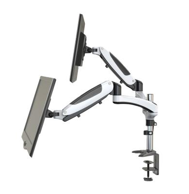 China Dual Monitor Desktop Stand Mount Aluminum Shock Absorber Arm Height Adjustable VESA Bracket Mount for 2 Monitors VM-GM124D for sale