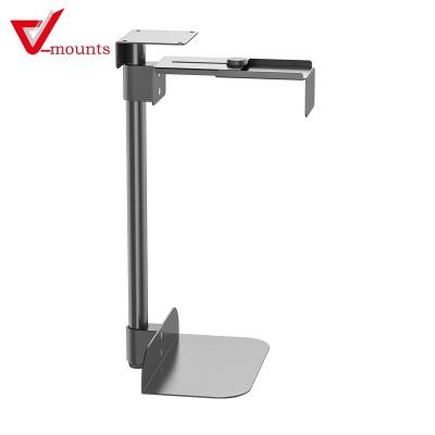 China Elastic Stretched Across Universal V-Mounts Under Desks Adjustable PC Case Rack Wall Side CPU Mount Cold Rolled Steel Computer Main Frame Socket VM-HED-B for sale